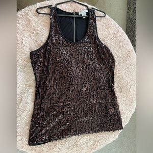 Ladies top with copper colored sequins